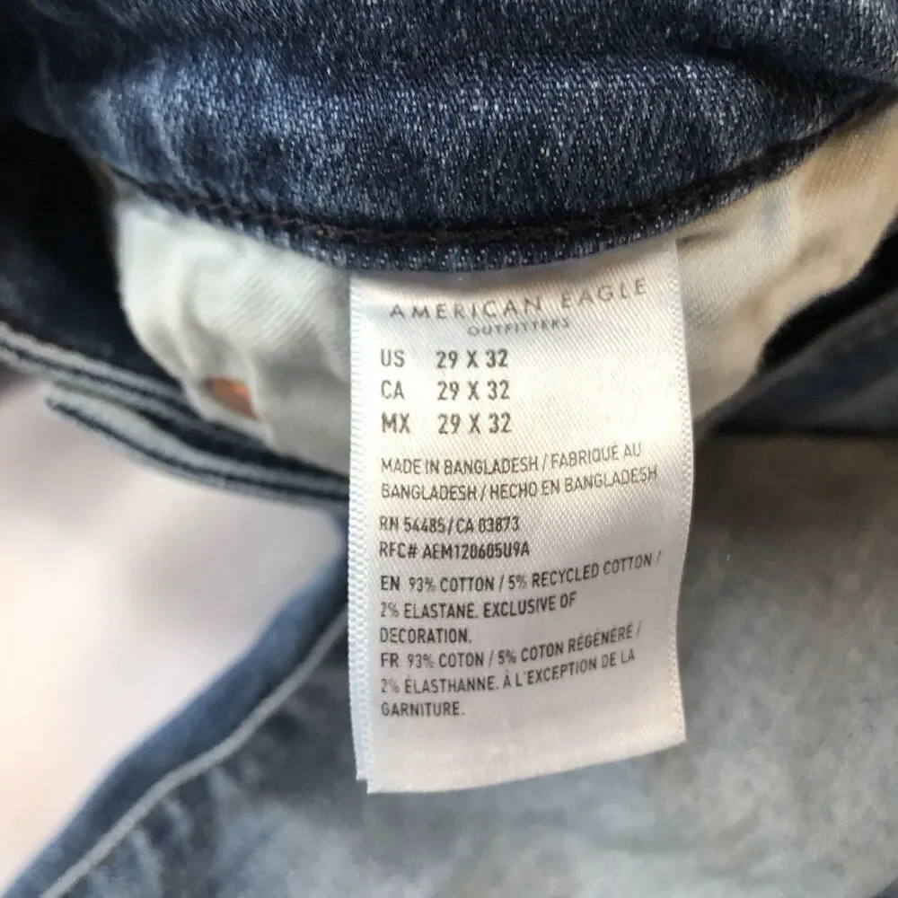 American Eagle Flex Fit Men's Slim Straight Blue Jeans Size 29x30